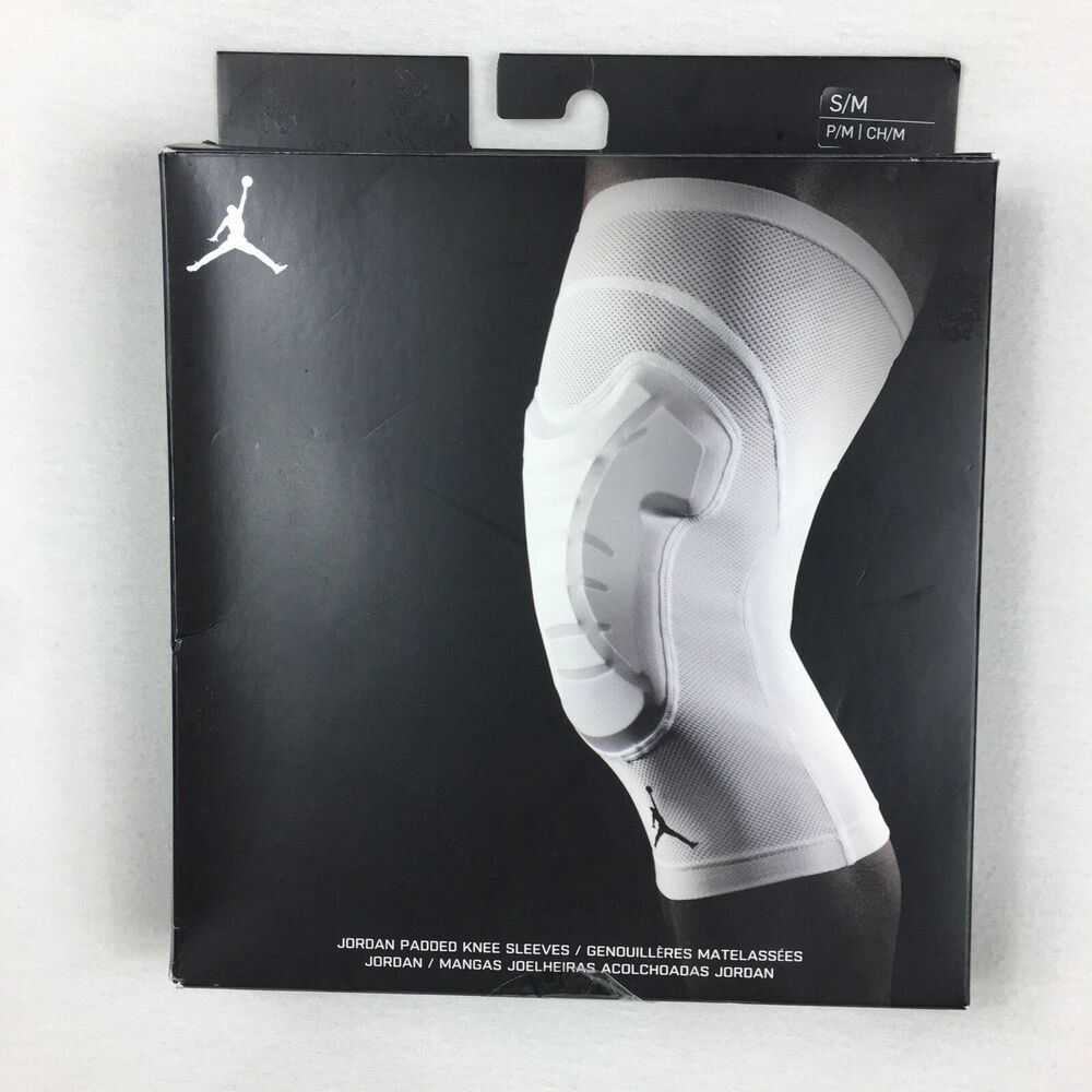 Nike Jordan Hyperstrong Padded Knee Sleeves Pair Unisex White S/M NEW